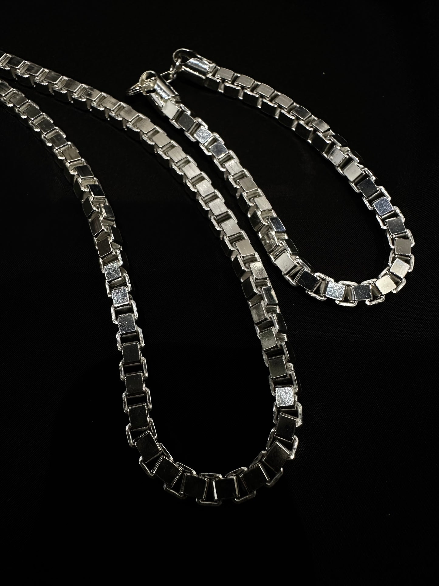 HANDMADE 925 CUBE CHAIN NECKLACE / BRACLET