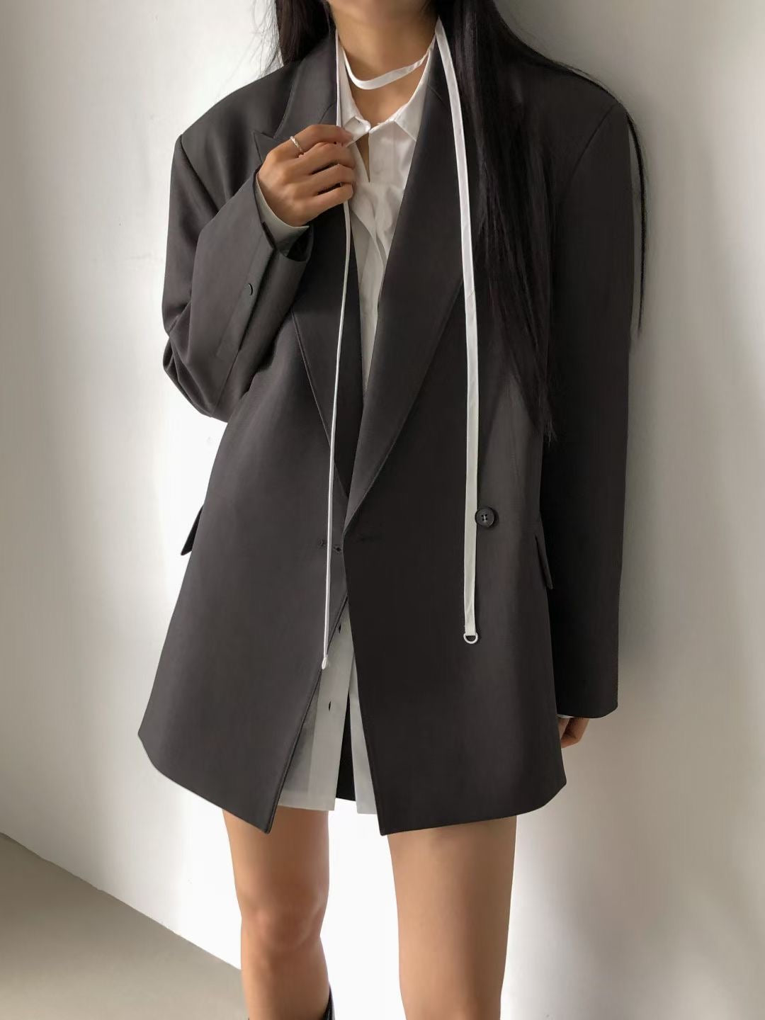 DOUBLE BREASTED STRUCTURED BLAZER
