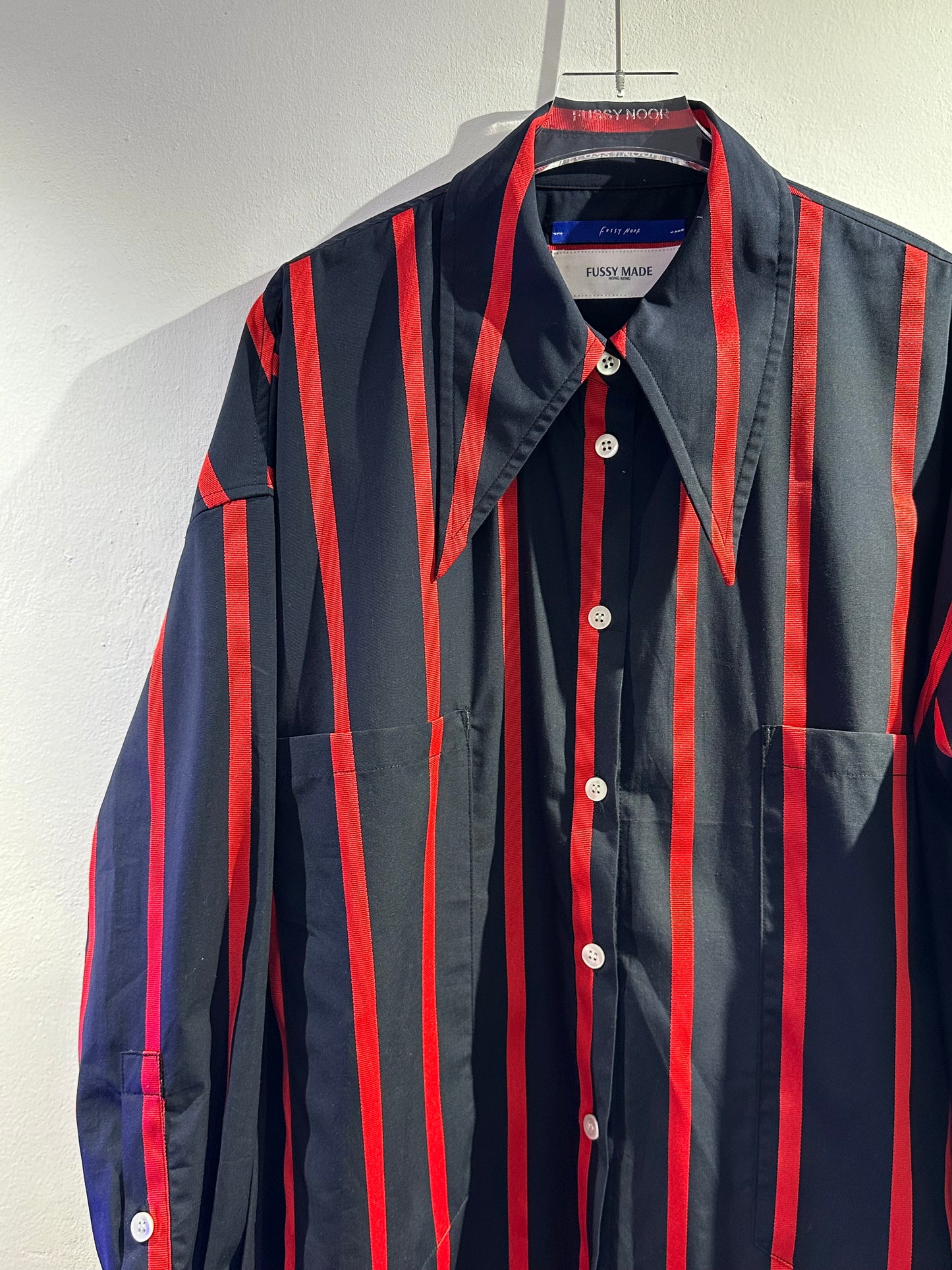 • FUSSY MADE • RED RIBBON TRIM SHIRT