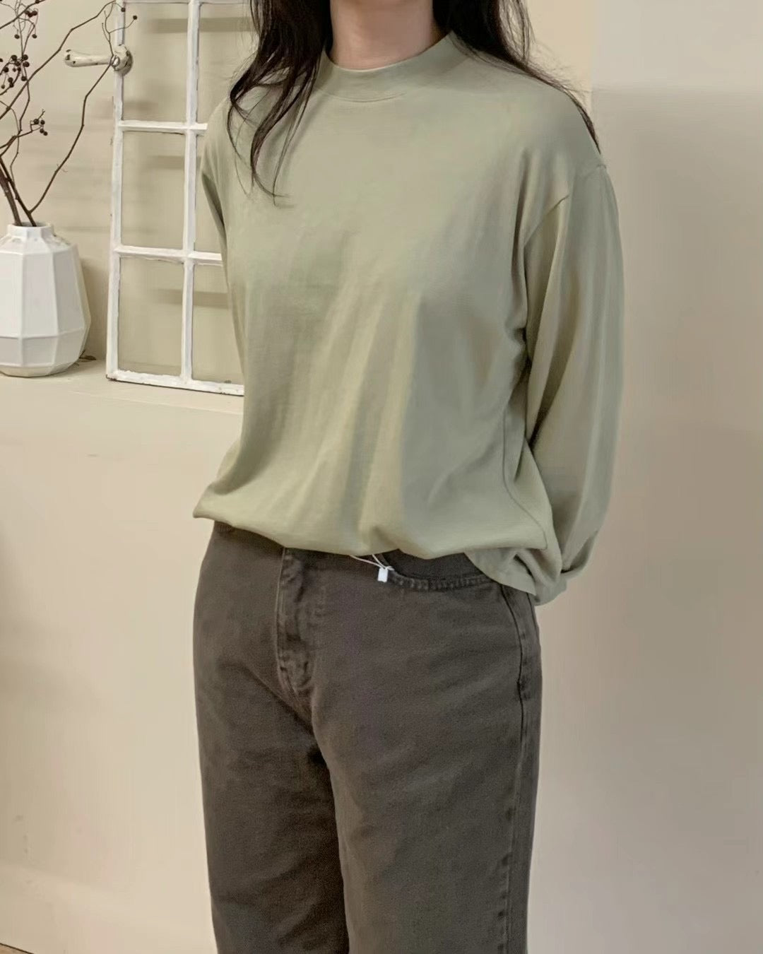 AUTUMN WIDE RIBBED COLLAR TOP