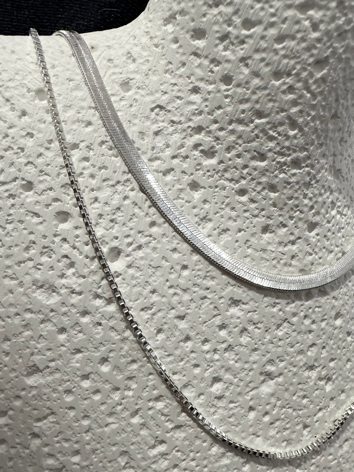 925 COMBO LAYERING SQUARE CHAIN NECKLACE
