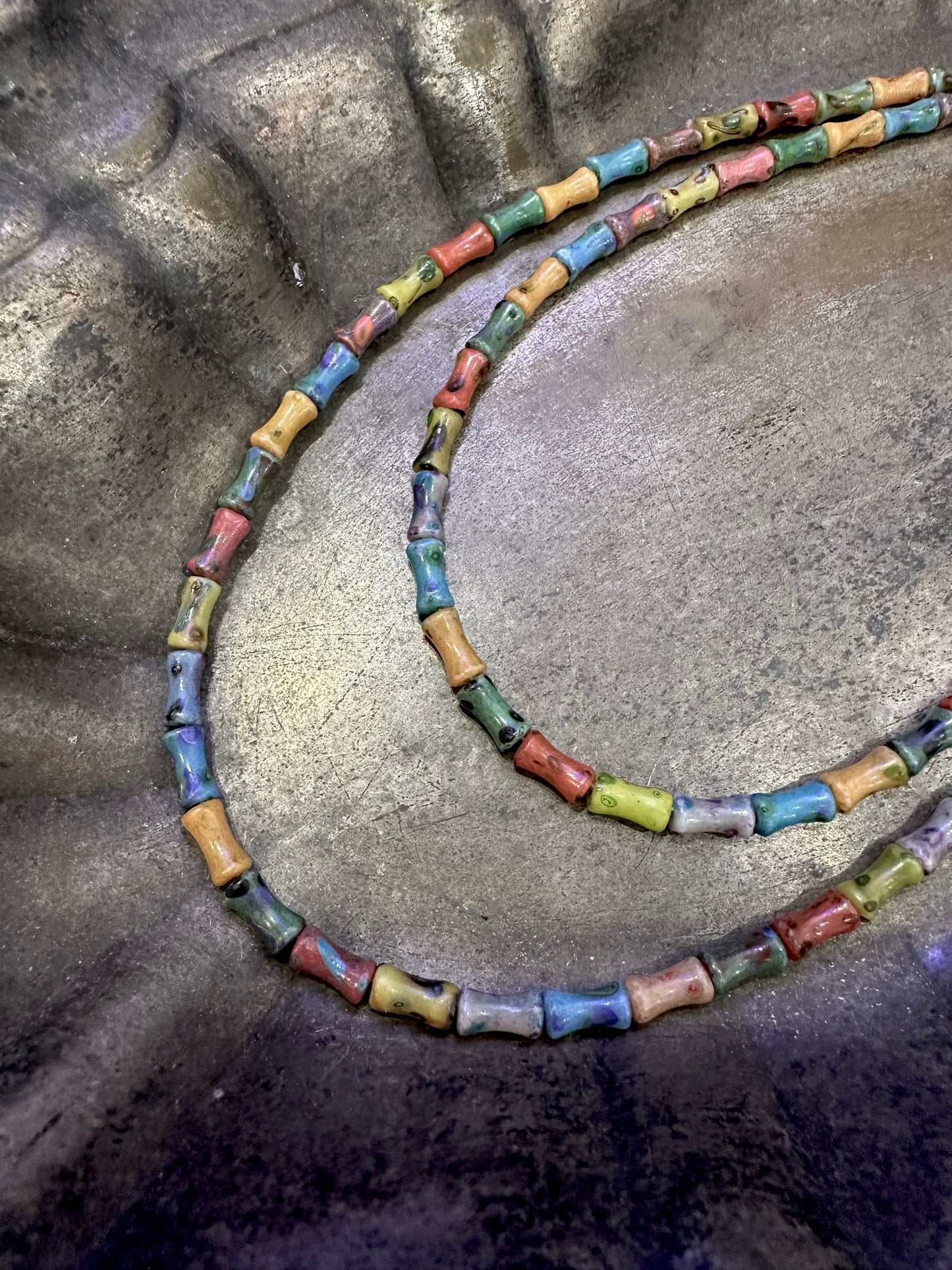 BAMBOO TUBE BEADS NECKLACE (116cm)