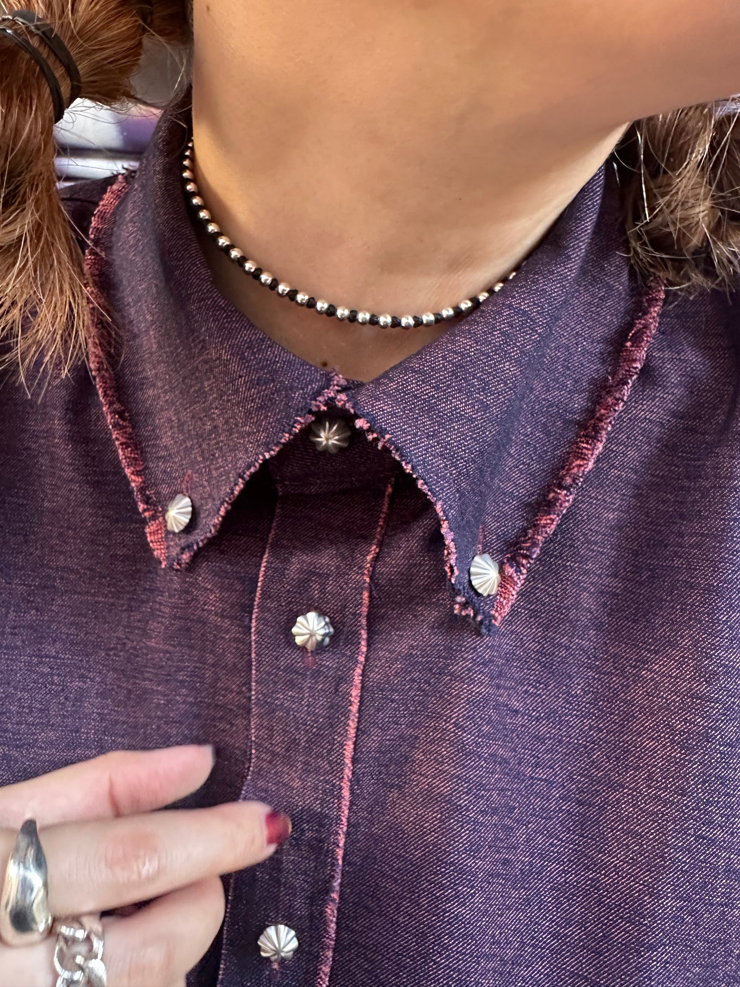 • FUSSY MADE • MARLED IMITATION DENIM SHIRT