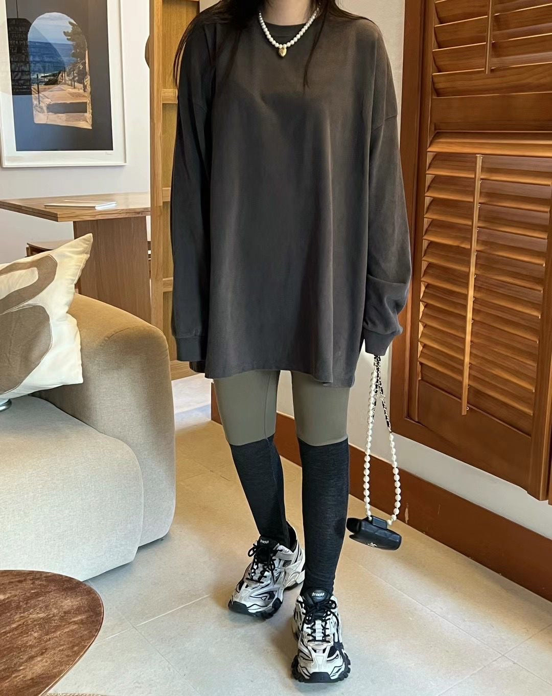 SWEATER LIKE LONG SLEEVE TOP
