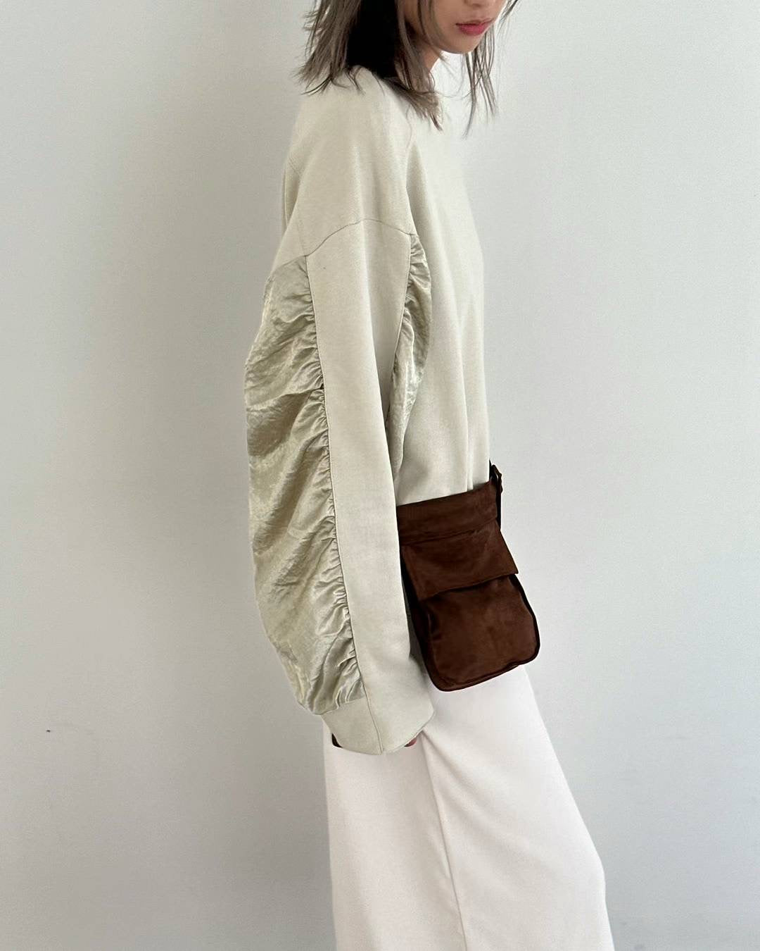RUCHED SLEEVES DETAILED SWEATER