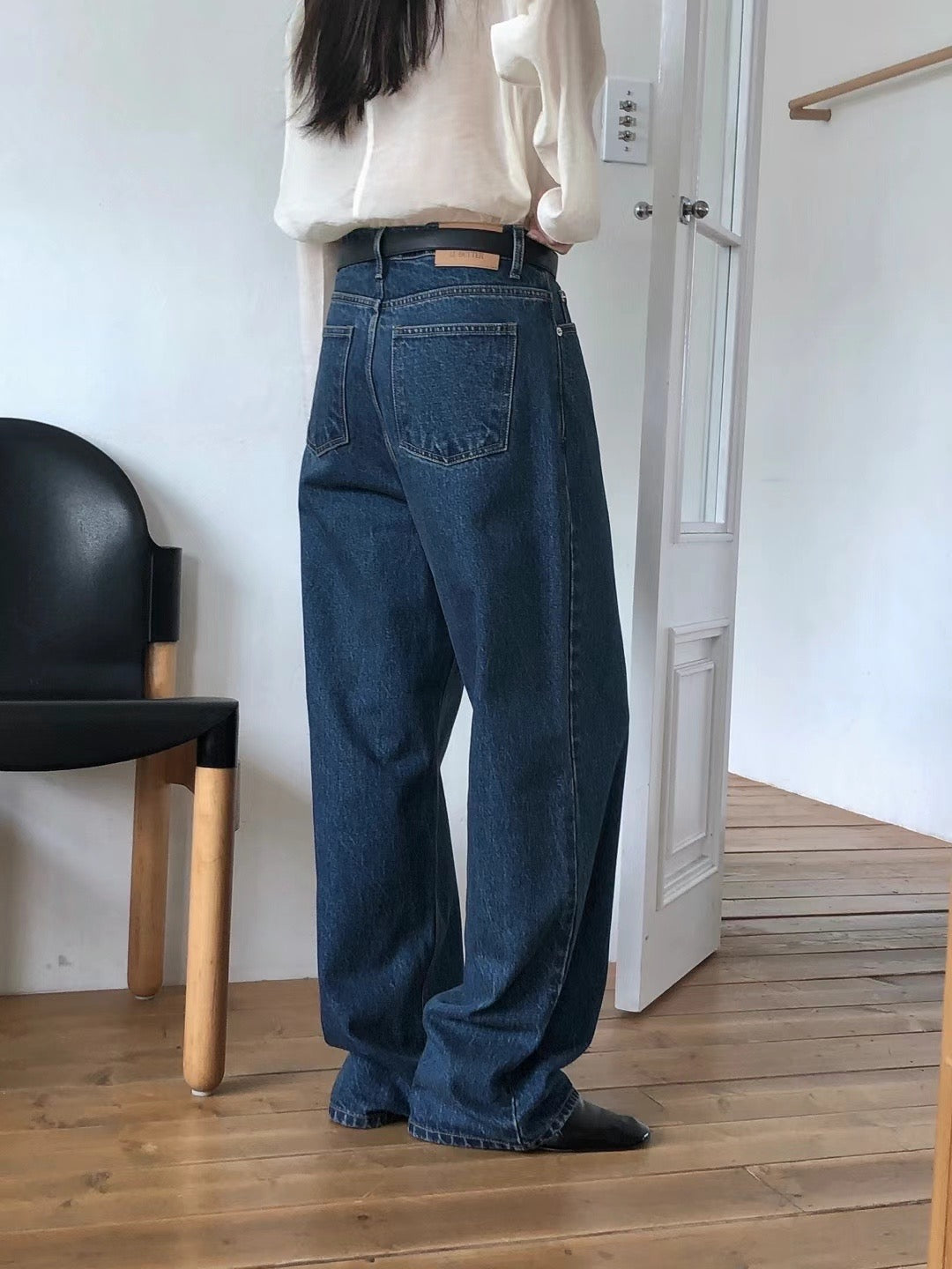STRAIGHT WIDE DENIM PANTS