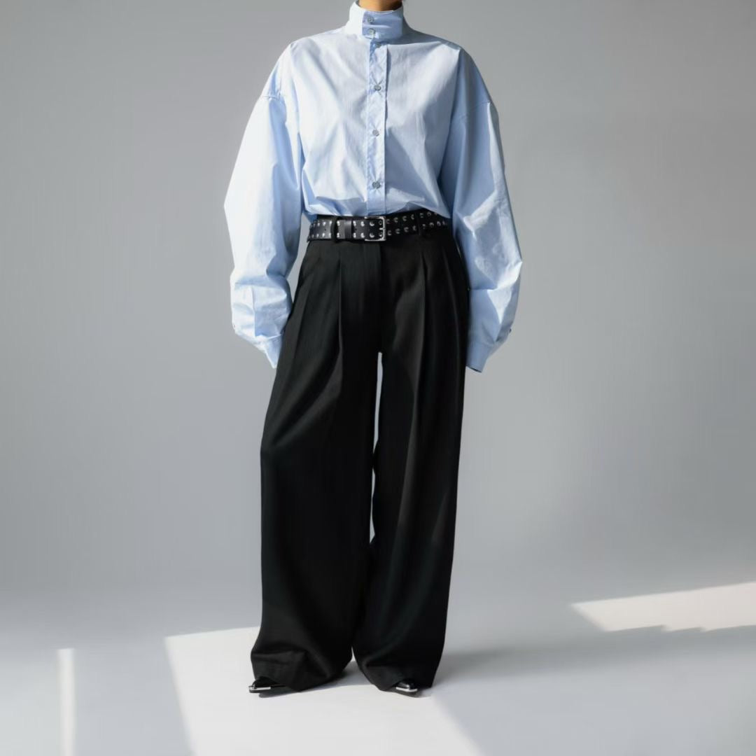 HIGH COLLAR VOLUMINOUS SHIRT