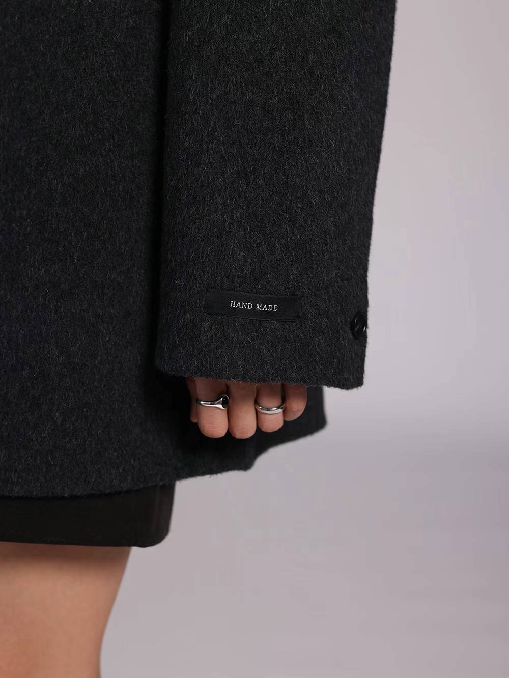 DOUBLE BREASTED WOOL BLENDED COAT