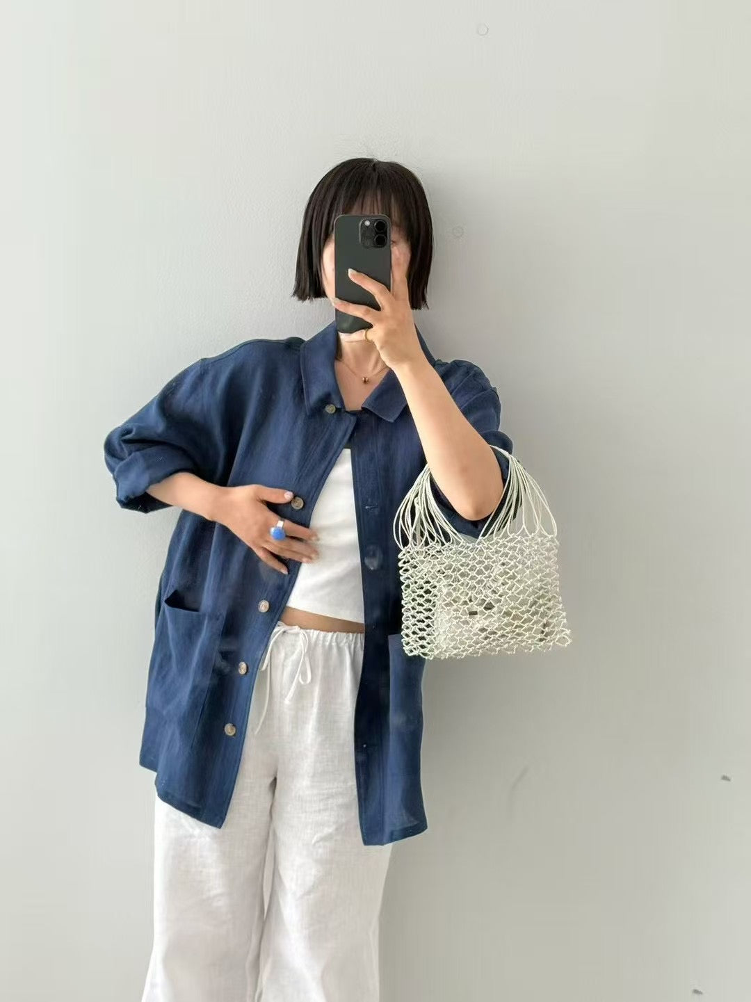 LINEN WORKER SHIRT JACKET