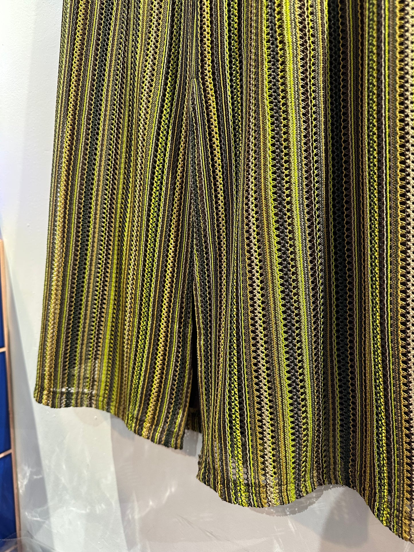 • FUSSY MADE • MIXED GREEN STRIPE KNIT SKIRT