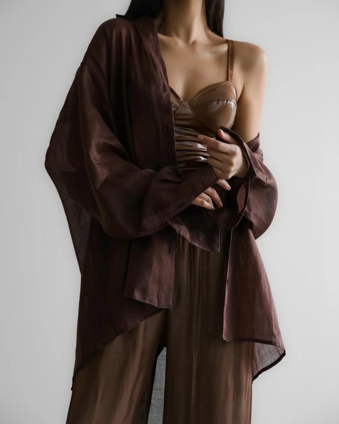 ELASTIC WAIST SATIN PANTS