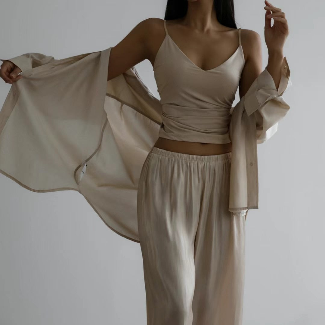 ELASTIC WAIST SATIN PANTS