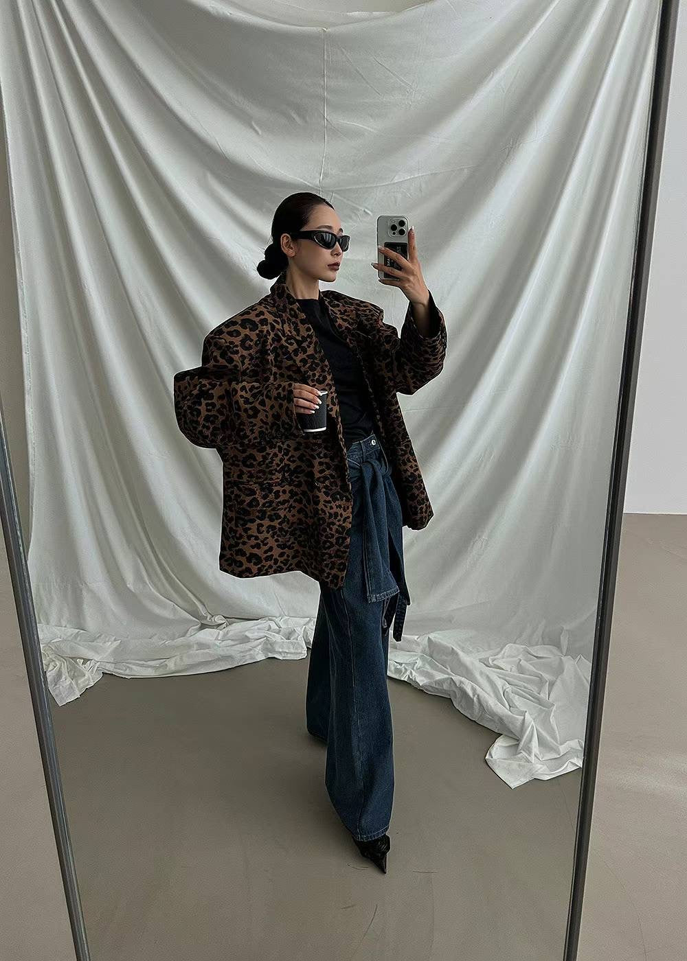 TRENDY LEOPARD PRINTED BLAZER