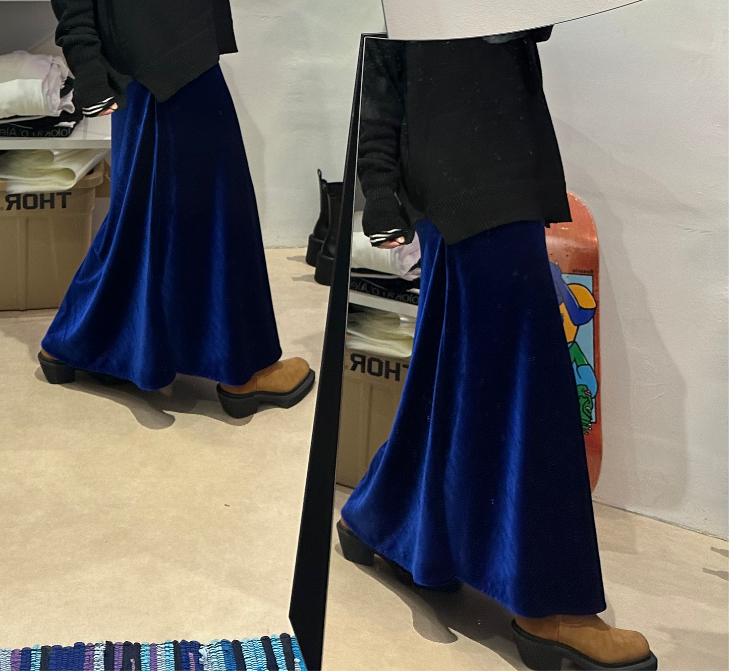 • FUSSY MADE • CLASSIC A-LINE VELVET SKIRT