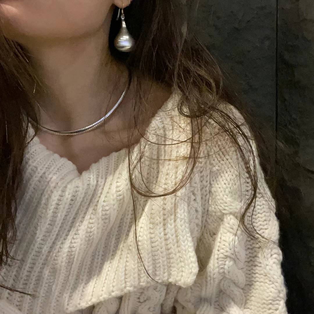 925 THICK HERRING BONE COLLAR NECKLACE