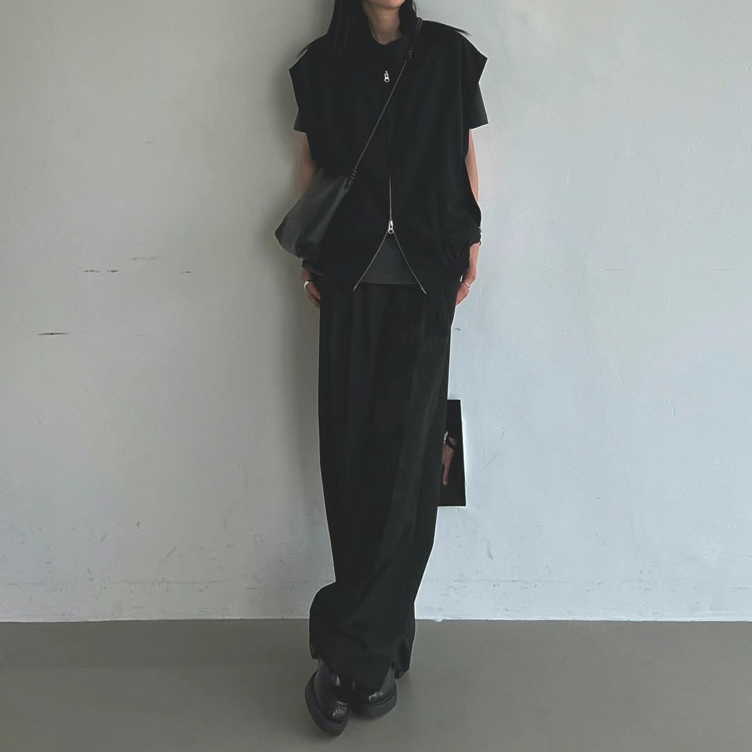 DOULBE-SLIDER POLY VEST JACKET