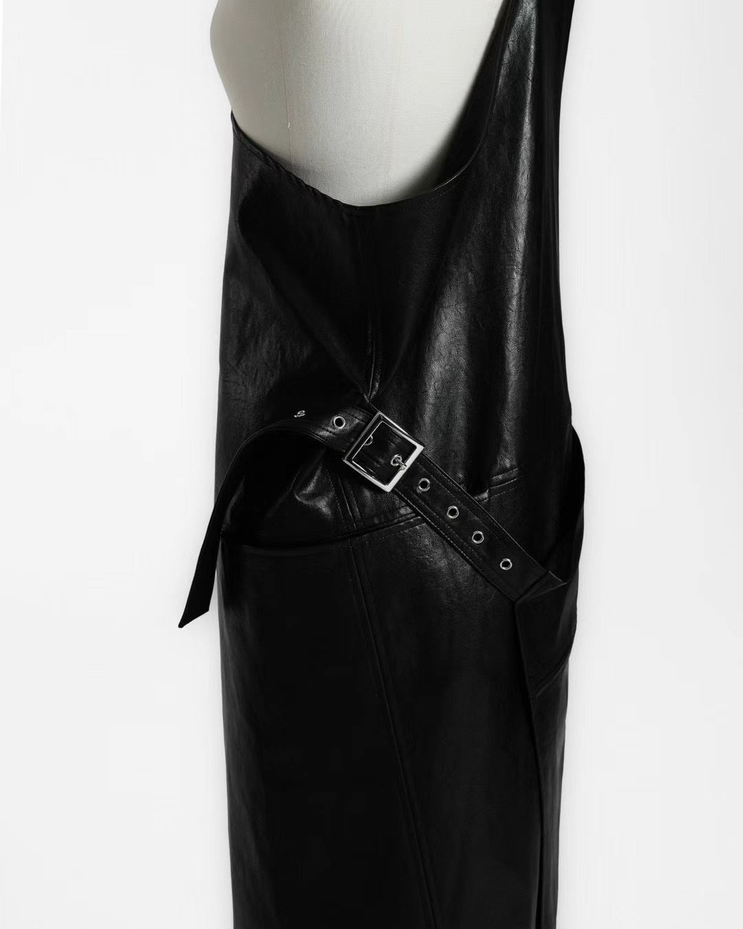PU ONE SHOULDER DRESS