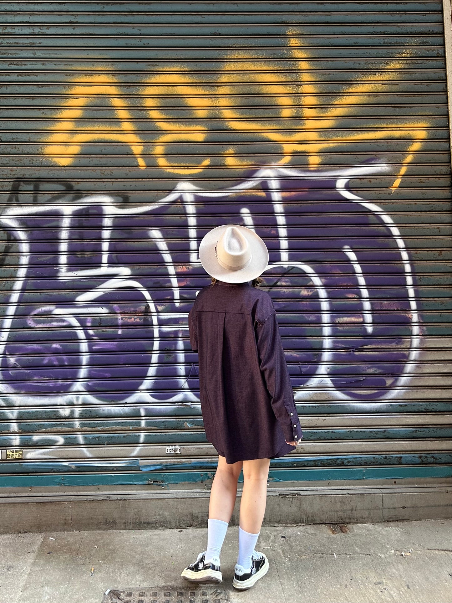 • FUSSY MADE • MARLED IMITATION DENIM SHIRT
