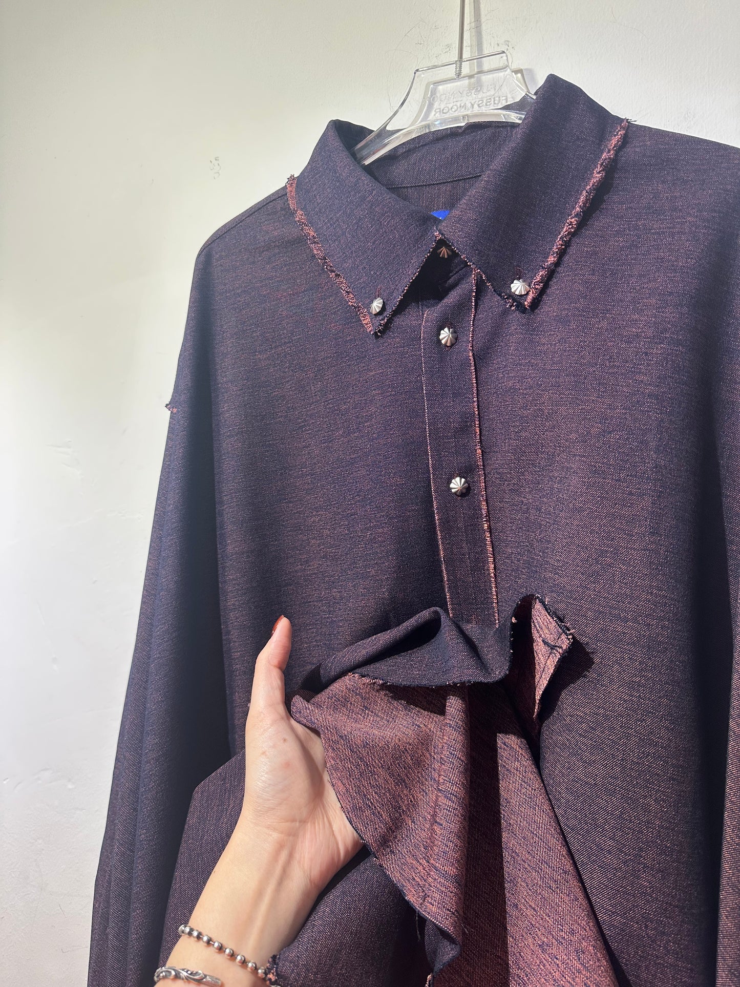 • FUSSY MADE • MARLED IMITATION DENIM SHIRT