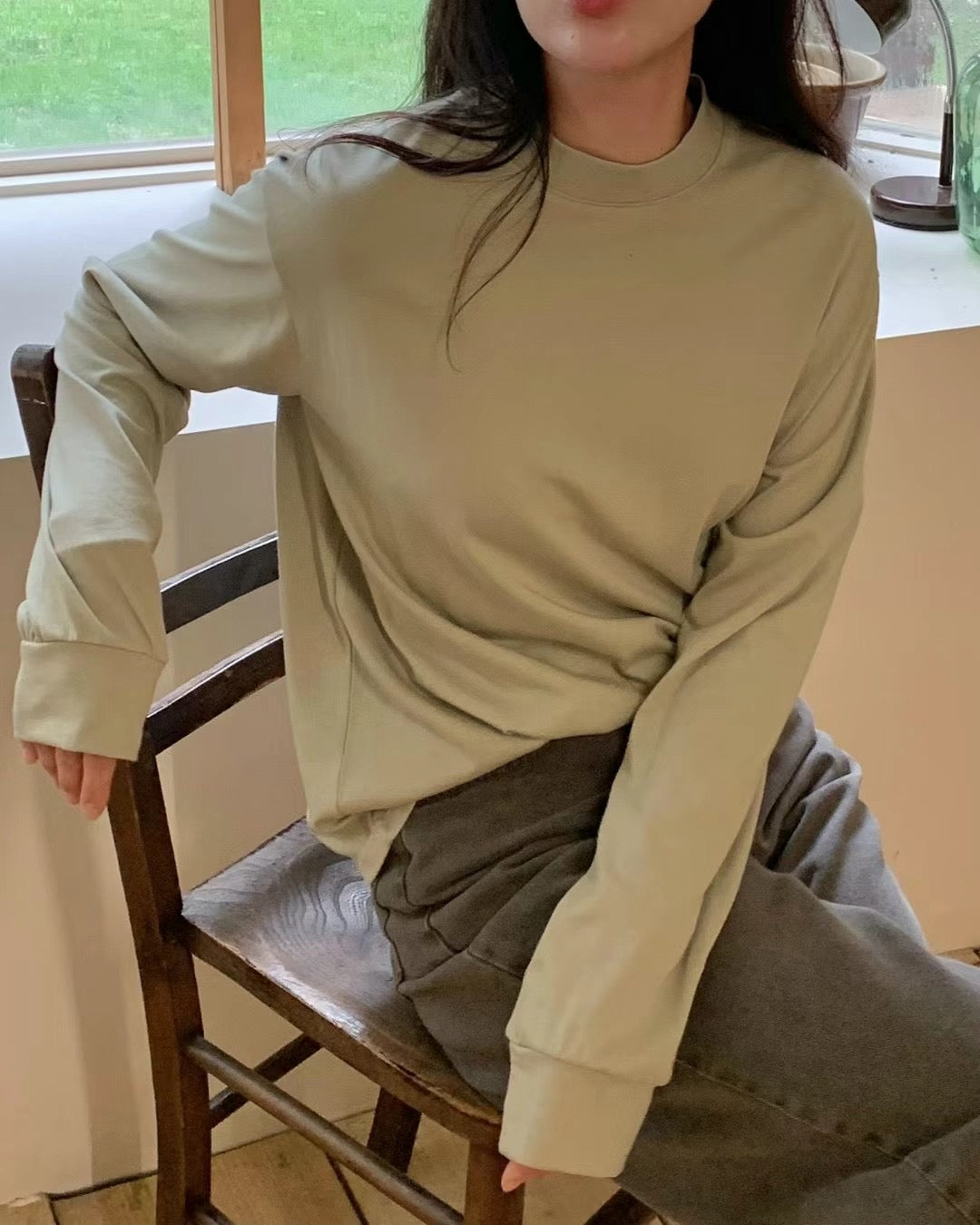 AUTUMN WIDE RIBBED COLLAR TOP