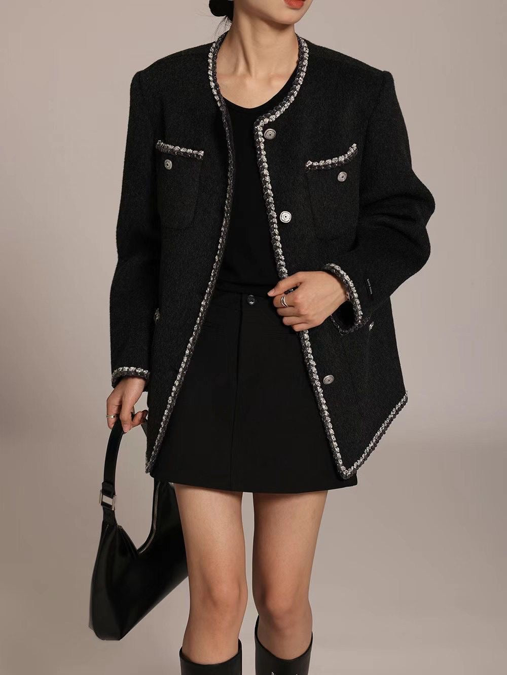 CLASSY WOOL TWEED COAT