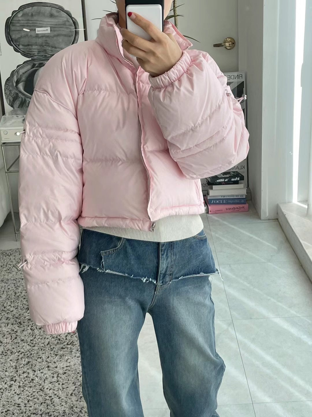 100% DUCK DOWN CROP JACKET