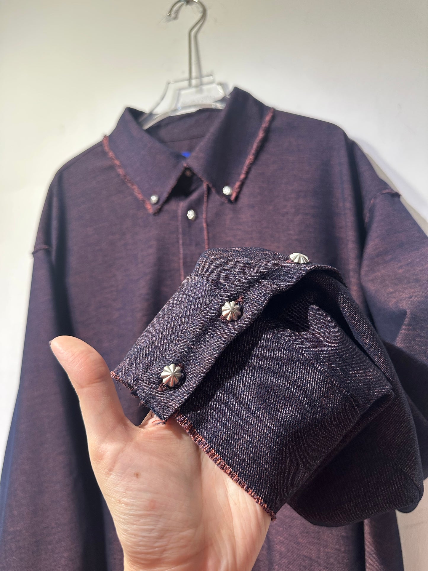 • FUSSY MADE • MARLED IMITATION DENIM SHIRT