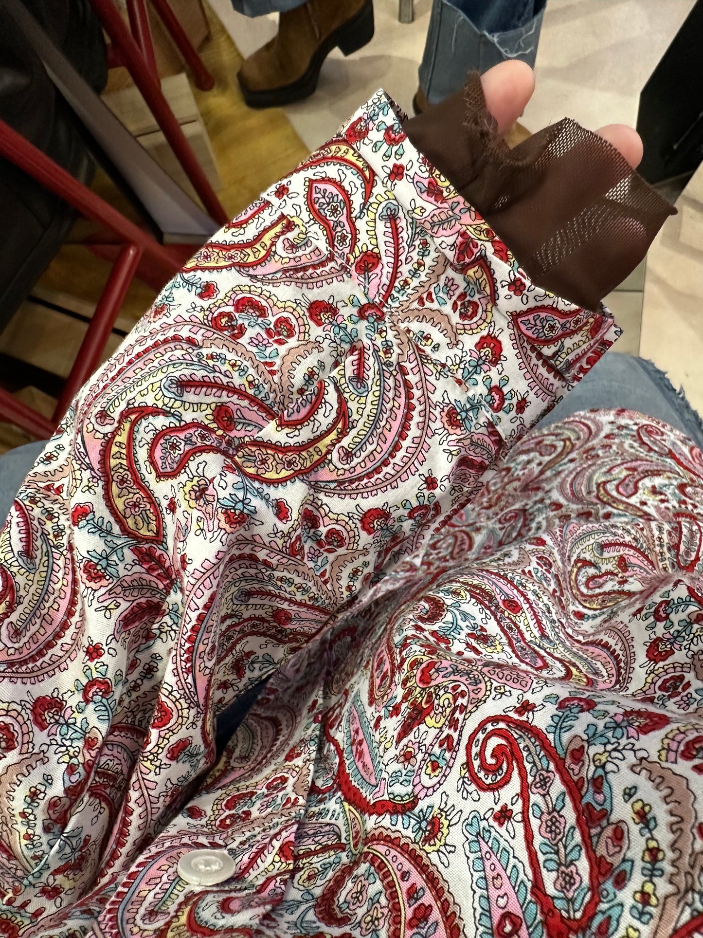 • FUSSY MADE • RED PAISLEY SHIRT