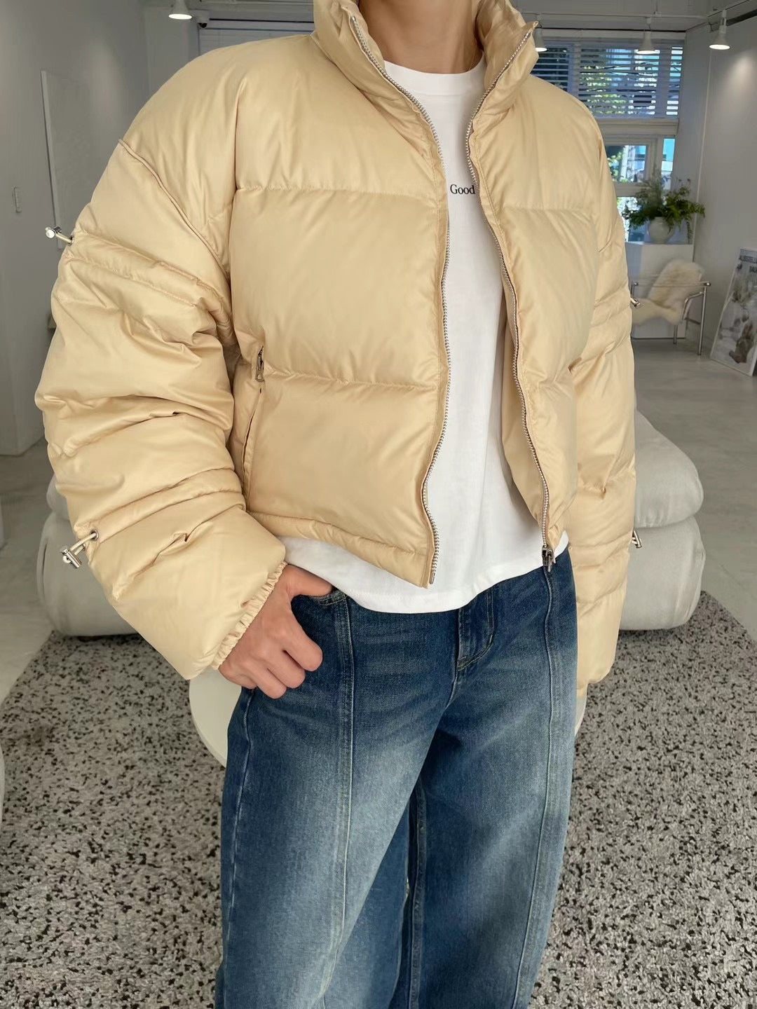 100% DUCK DOWN CROP JACKET