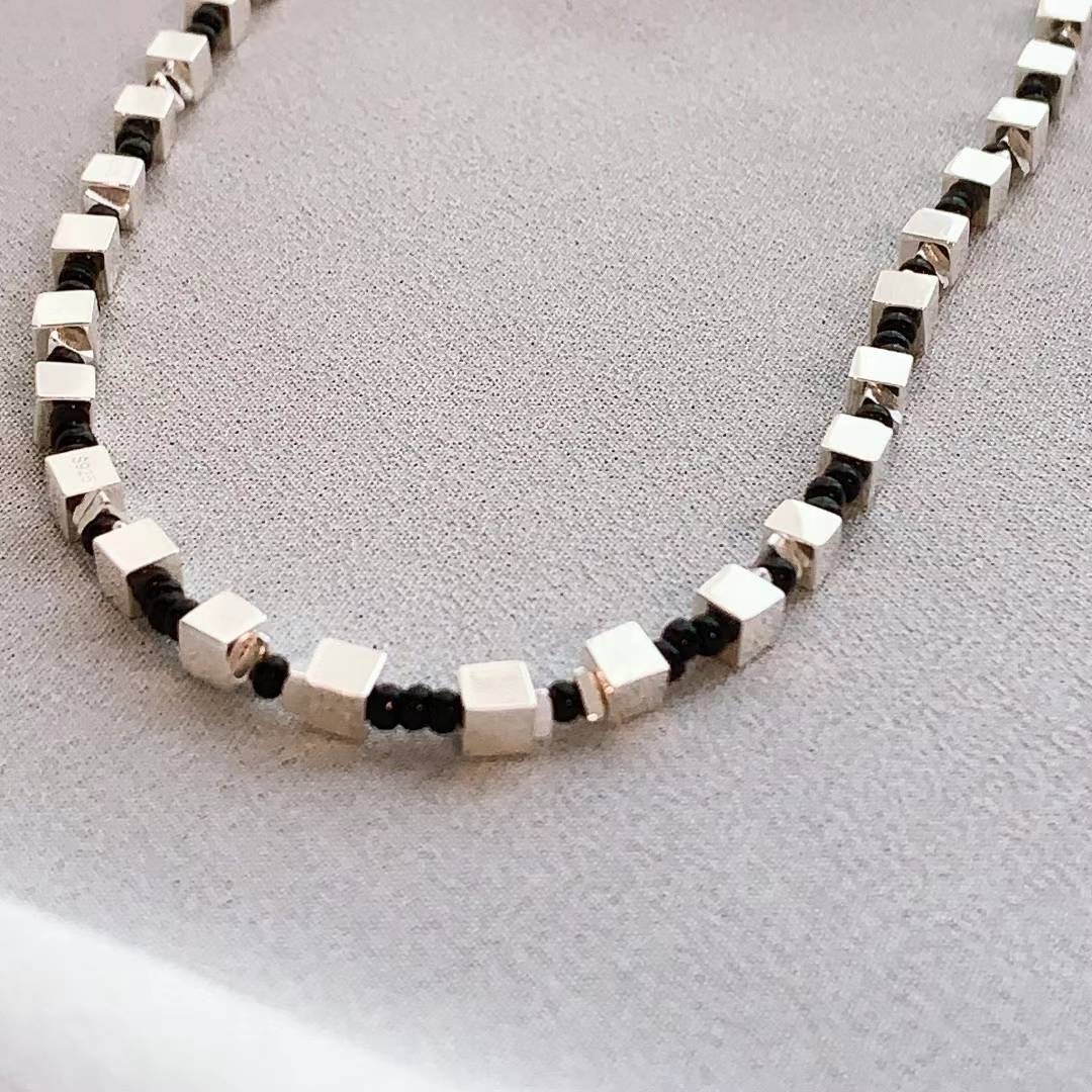 925 SQUARE BEADS NECKLACE