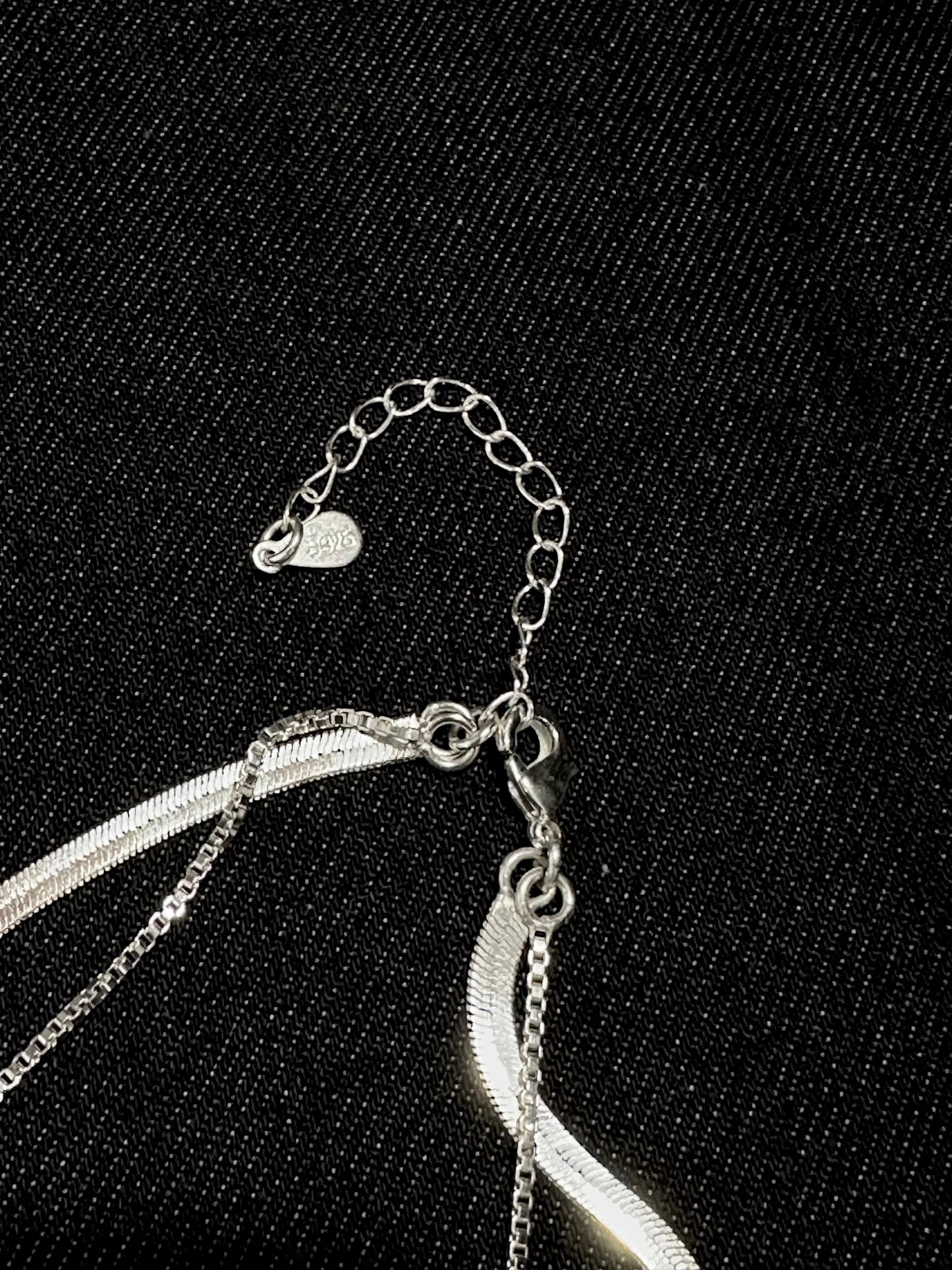 925 COMBO LAYERING SQUARE CHAIN NECKLACE