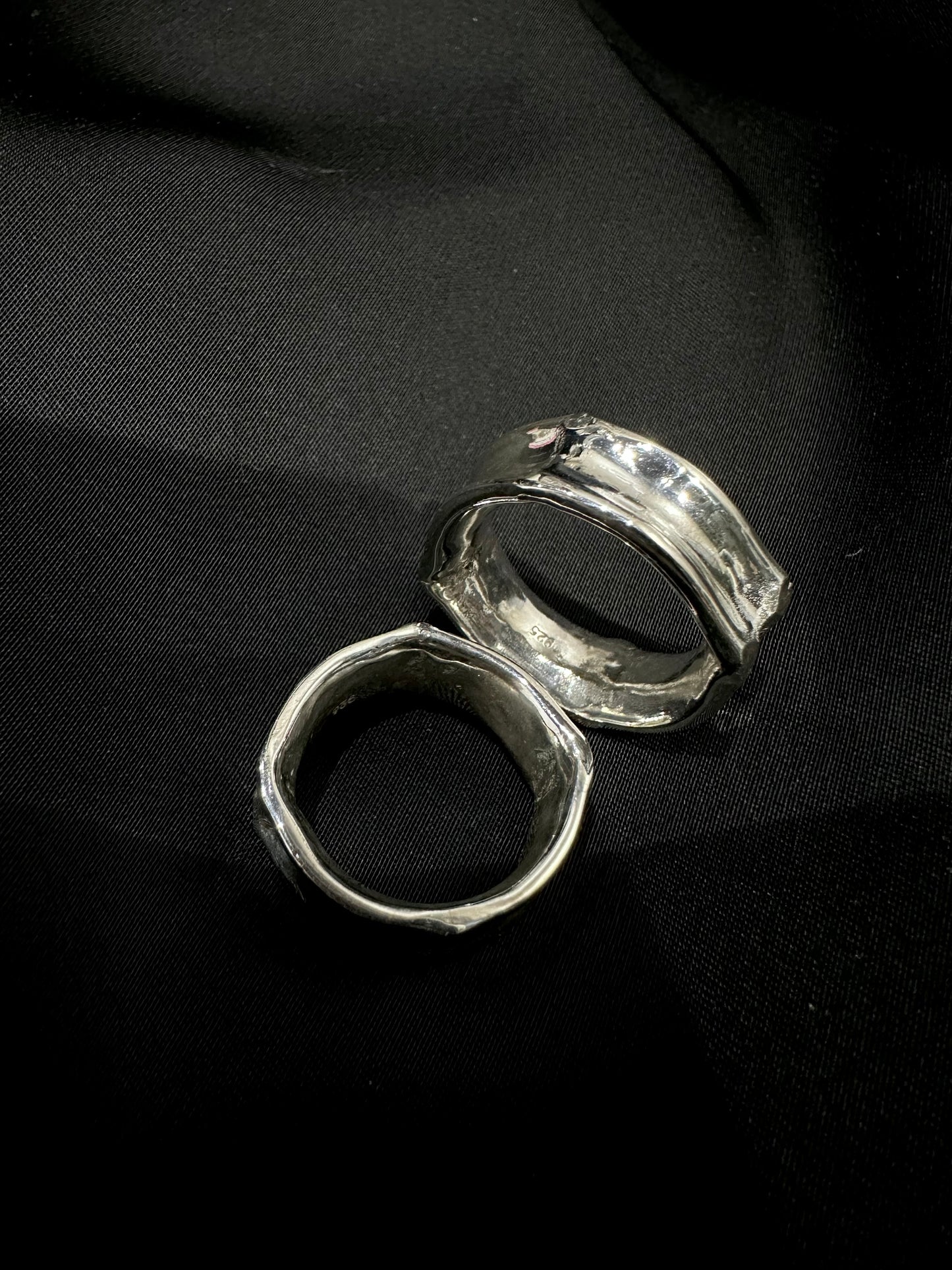 HANDMADE 925 CONCAVE SQUARE RING