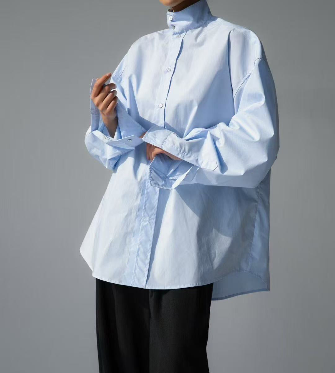 HIGH COLLAR VOLUMINOUS SHIRT