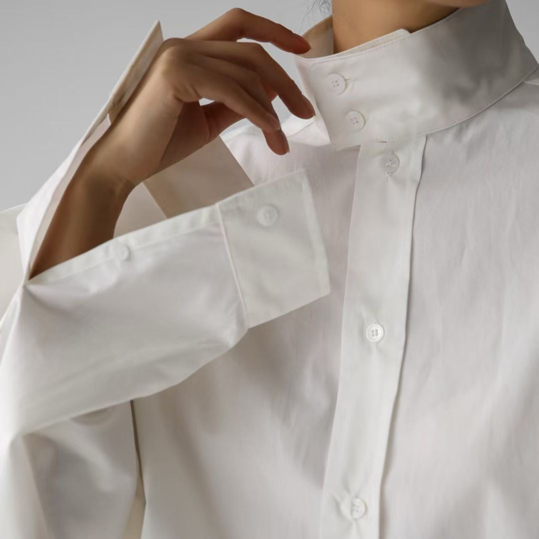 HIGH COLLAR VOLUMINOUS SHIRT
