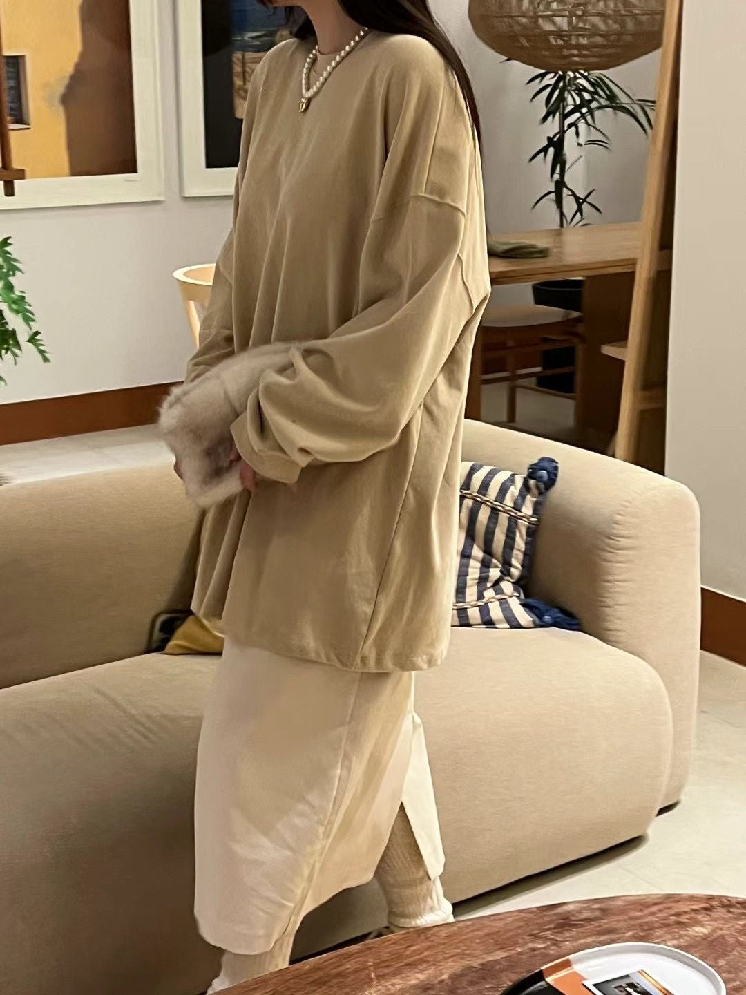 SWEATER LIKE LONG SLEEVE TOP
