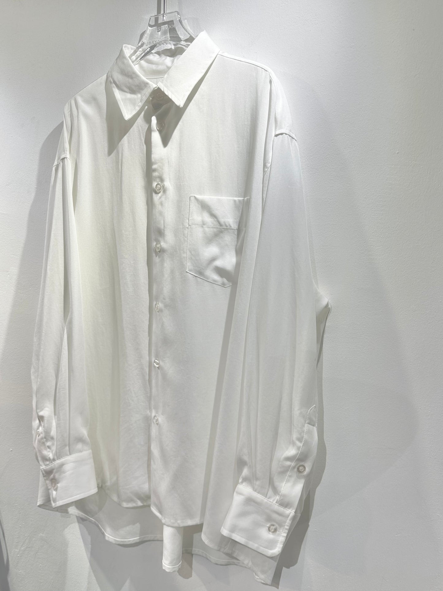 • FUSSY MADE • CUPRO PLAIN WHITE SHIRT