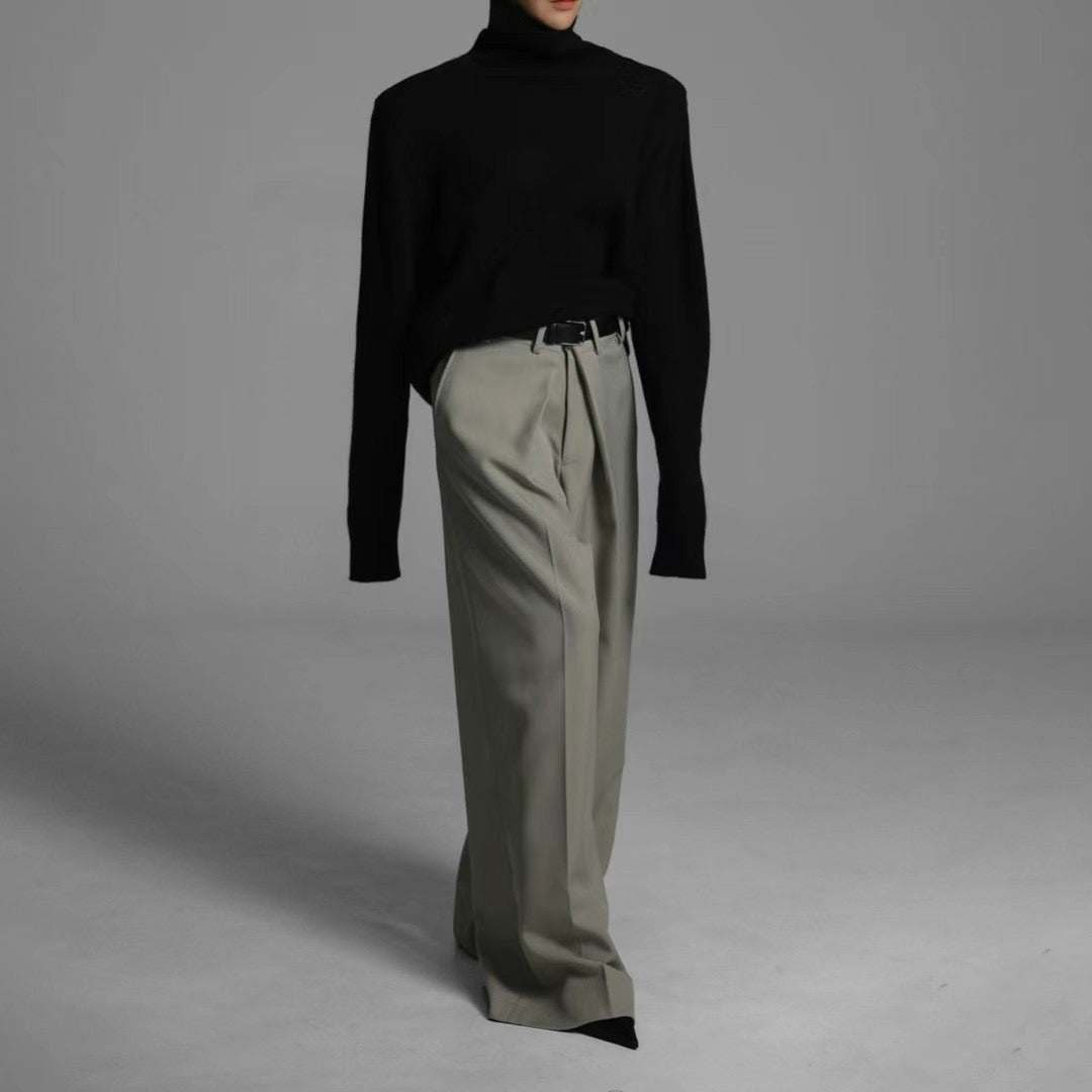 V PLEATED TROUSERS