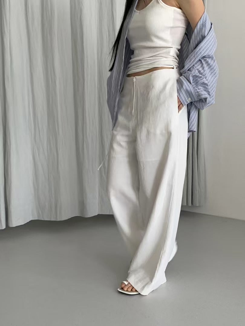 WRAPPING STRAP TWILL PANTS