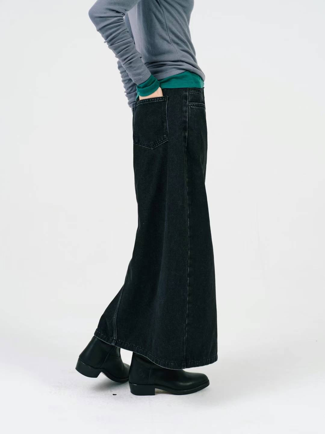 FW24 BLACK DENIM SKIRT
