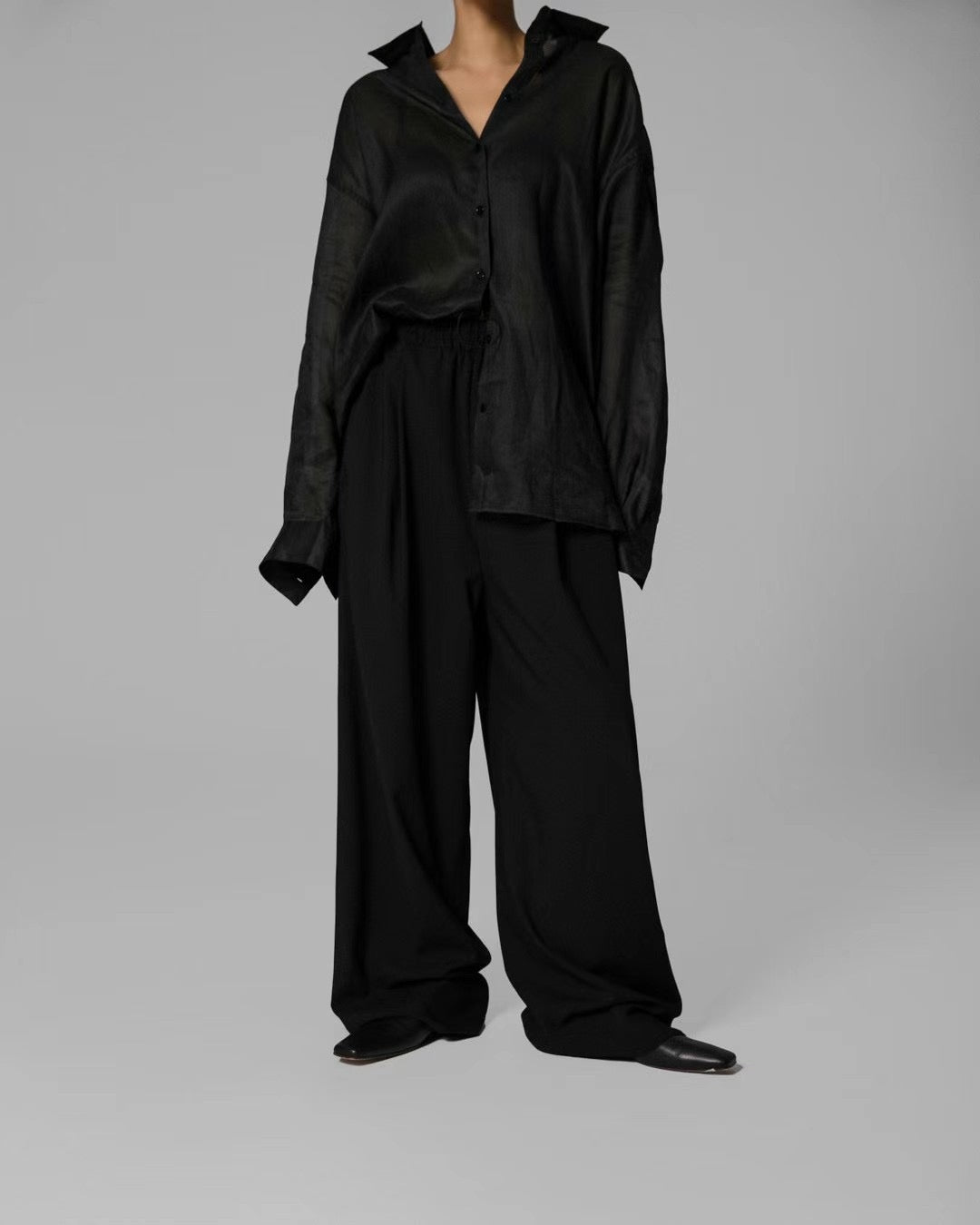 DRAPED LINEN SHIRT