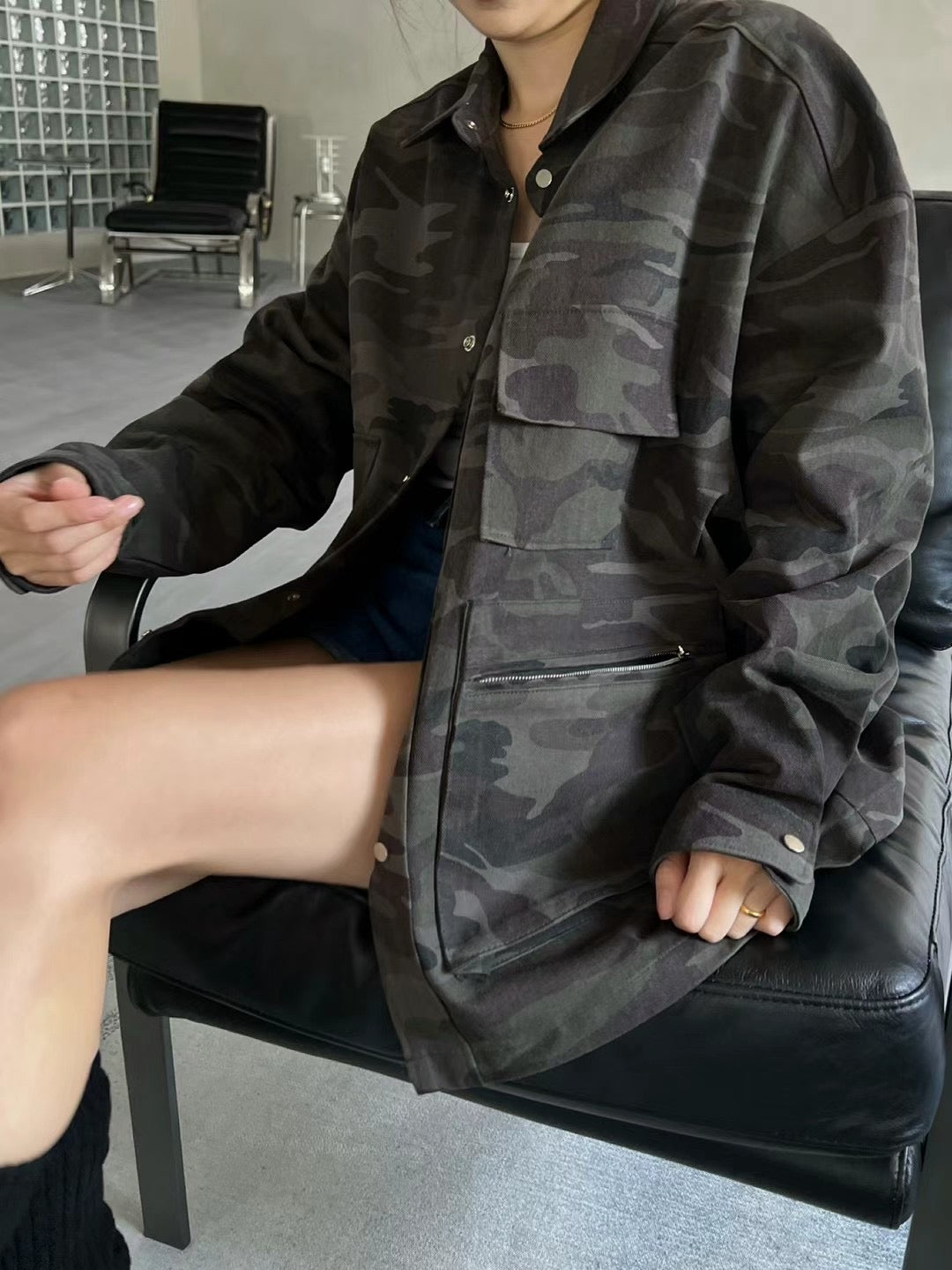 SPECIAL PATTERNED POCKET JACKET ( LEOPARD / CAMOUFLAGE )