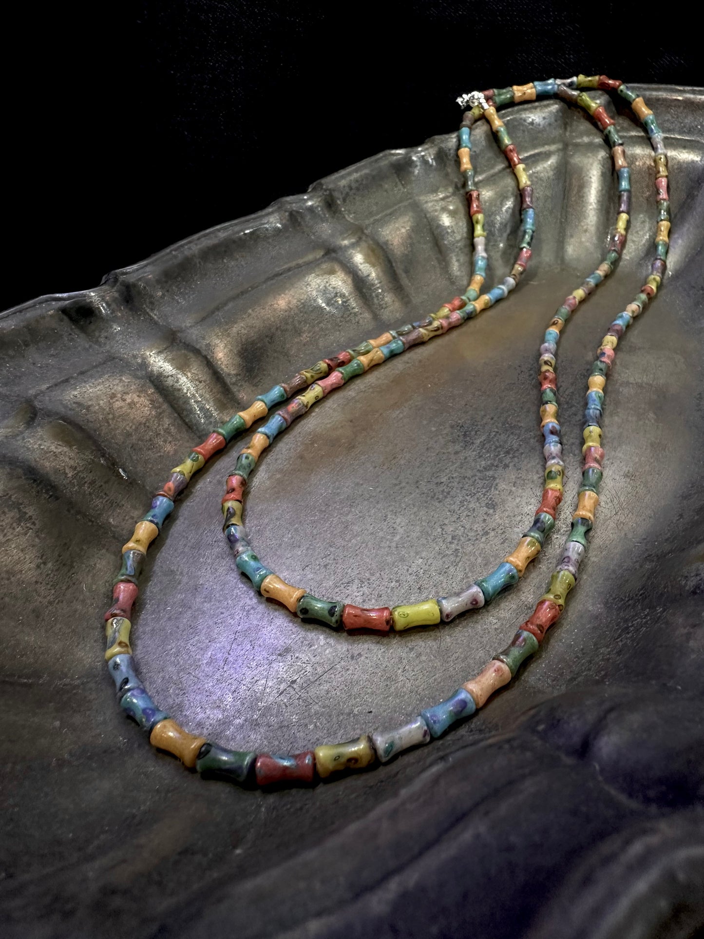 BAMBOO TUBE BEADS NECKLACE (116cm)