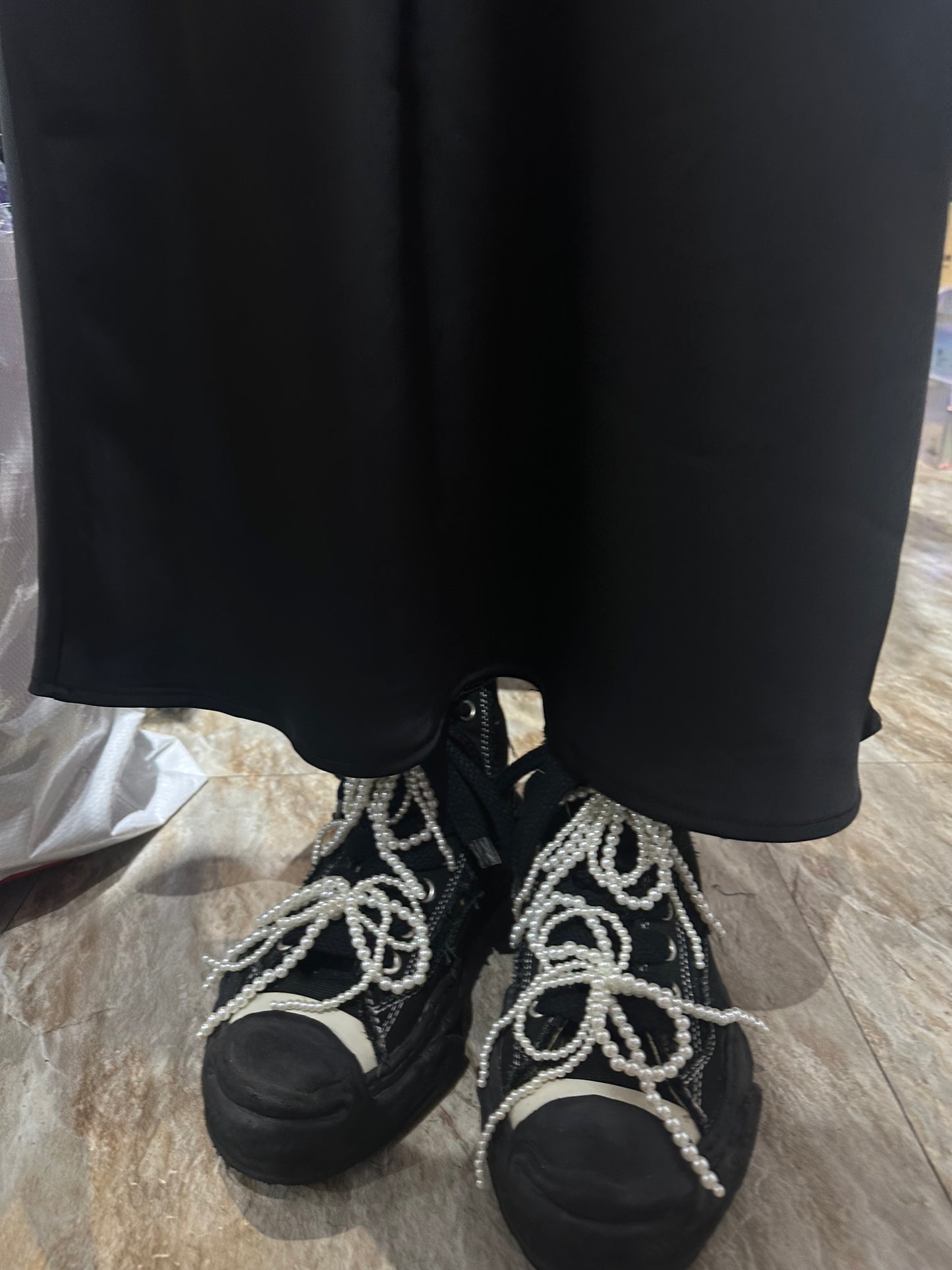 BIG PEARL RIBBON SHOES CLIPS