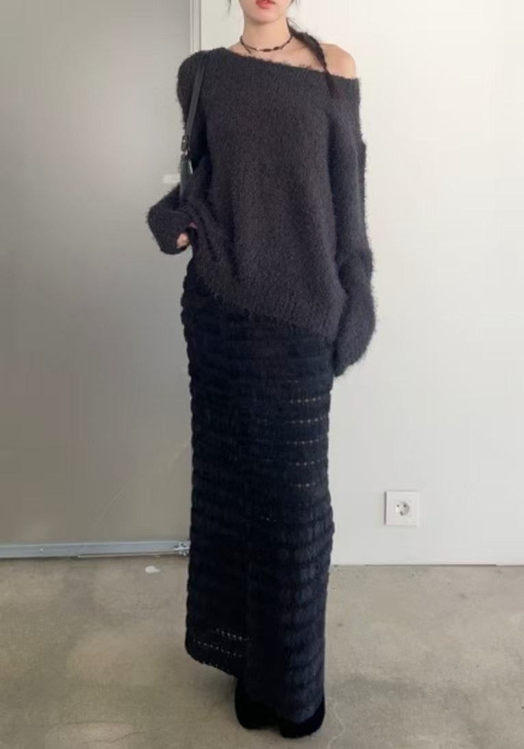 TIERED KNIT RUFFLE SKIRT