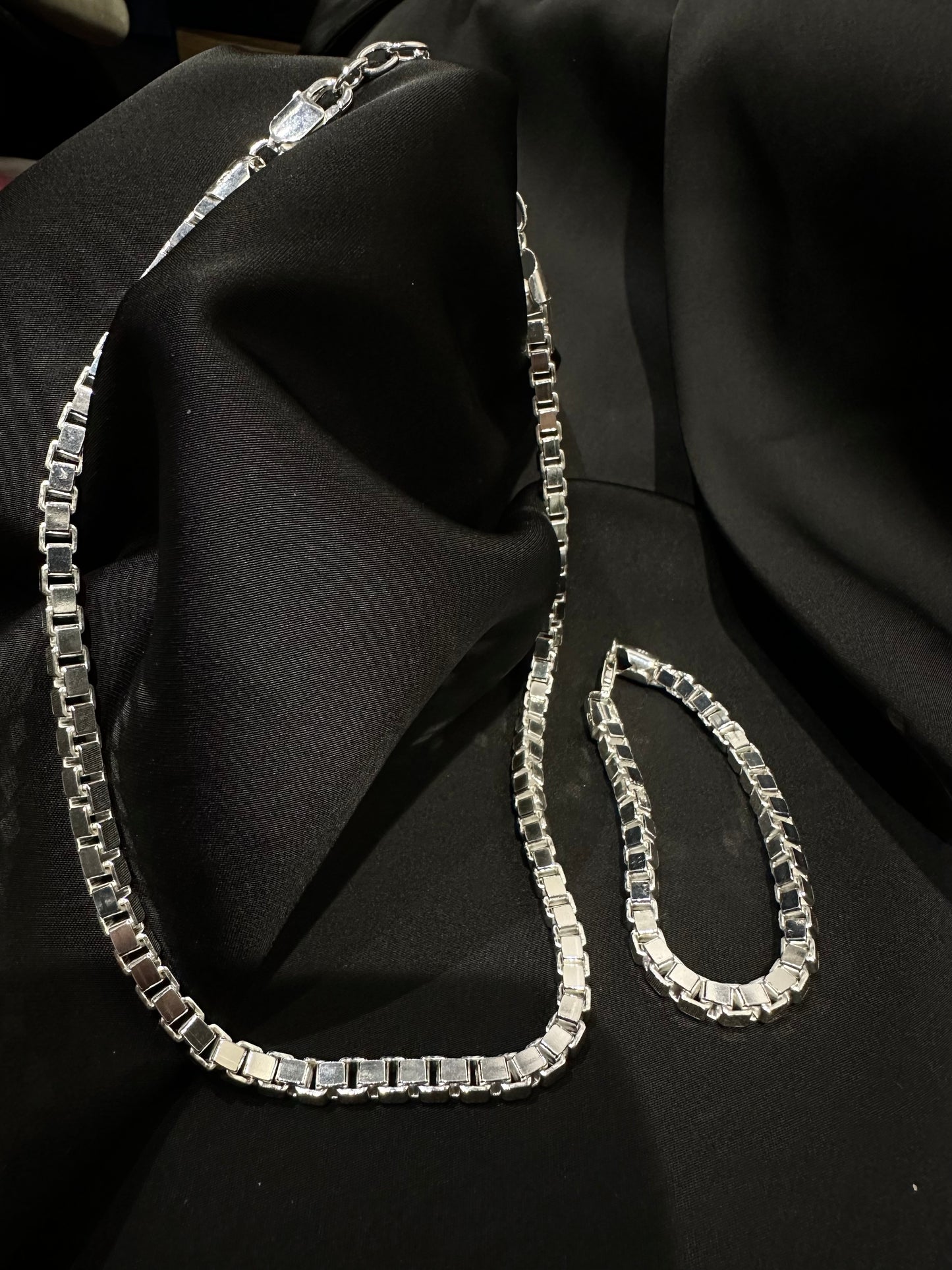 HANDMADE 925 CUBE CHAIN NECKLACE / BRACLET