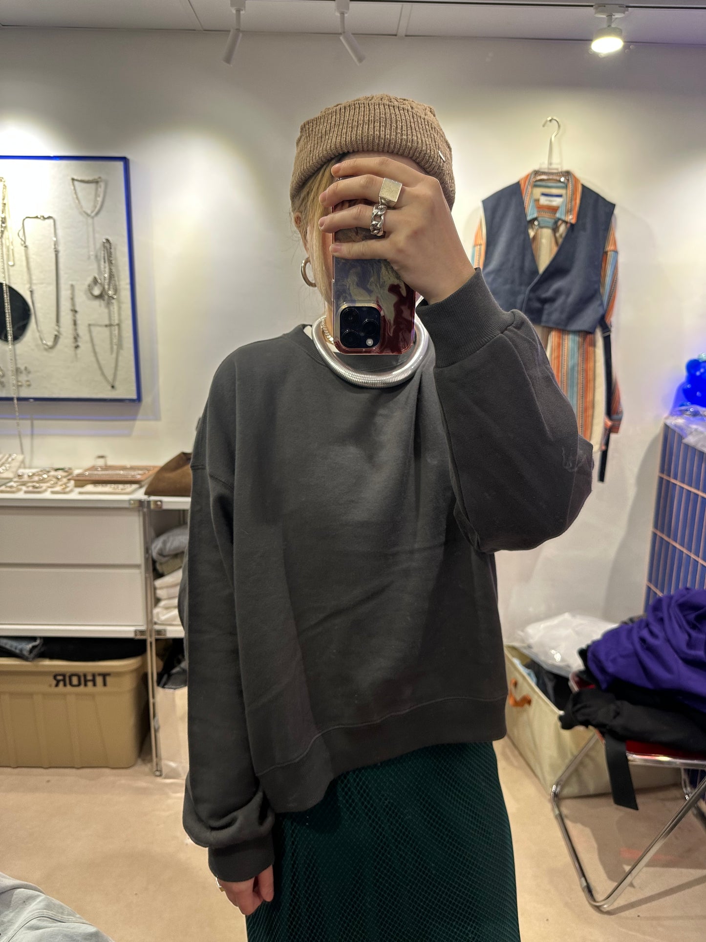 WAIST LENGHT JERSEY SWEATER
