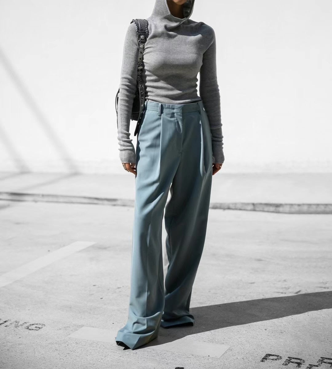 SINGLE DART WIDE LEG TROUSERS