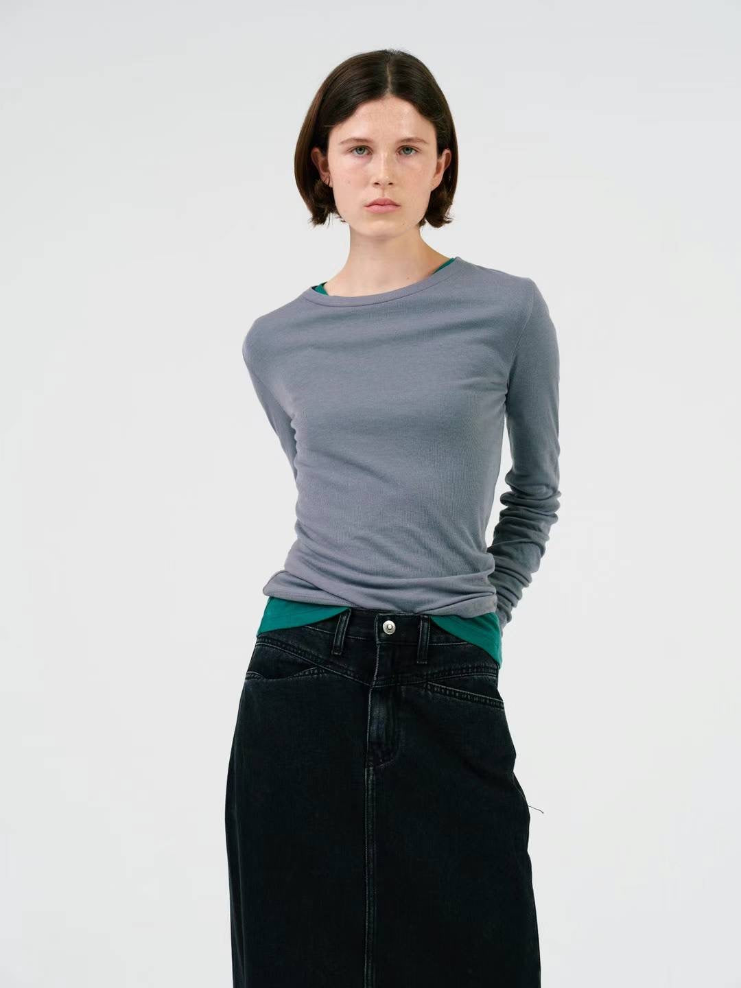 FW24 BLACK DENIM SKIRT