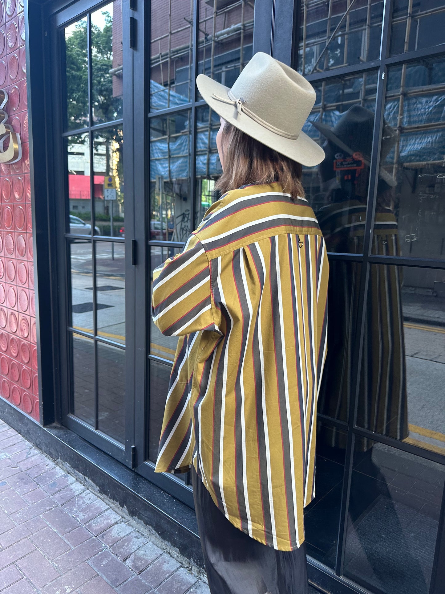 • FUSSY MADE • MUSTARD BENGAL STRIPE SHIRT