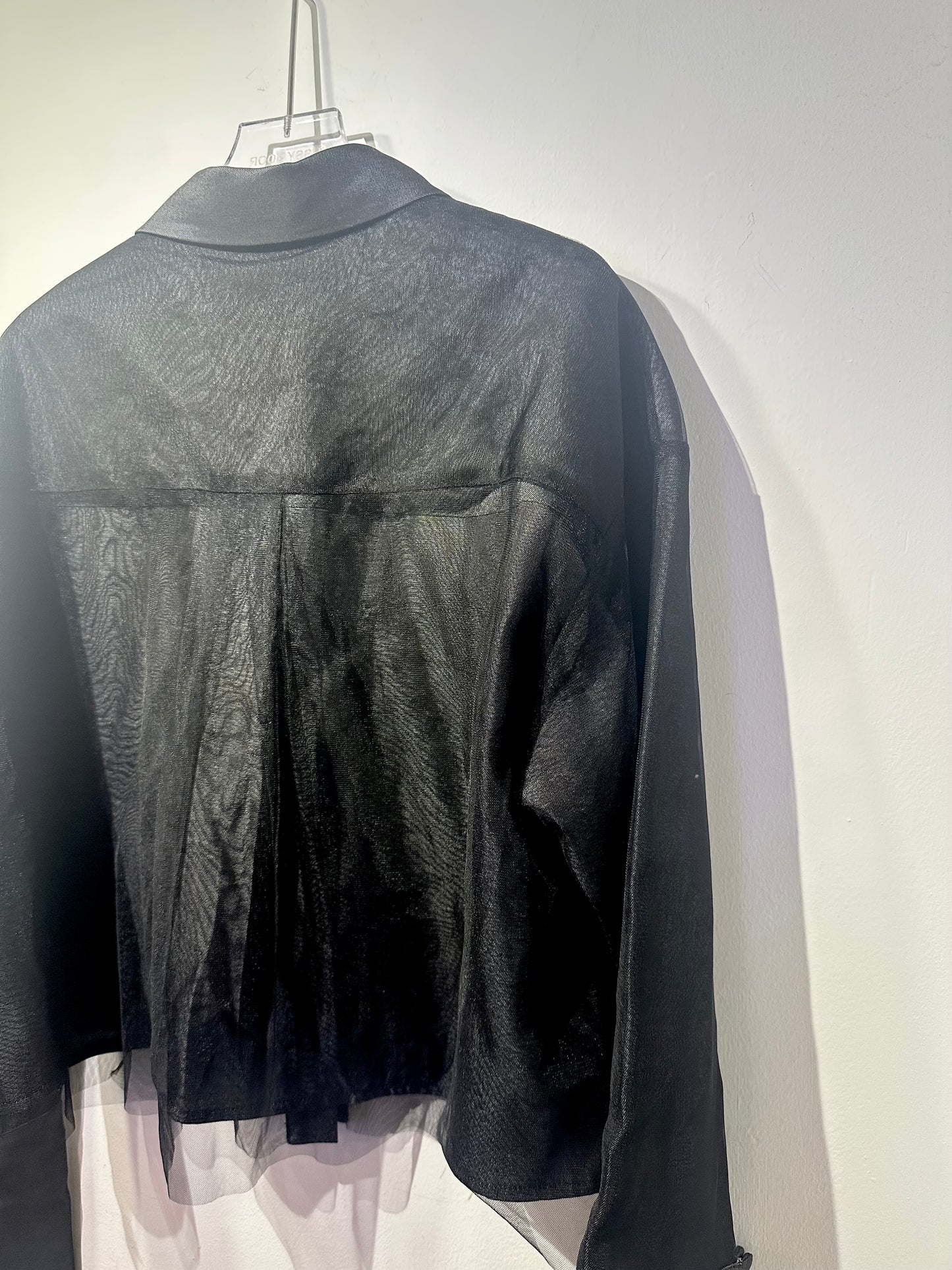• FUSSY MADE • RAVEN MESH LAYERING CROP SHIRT